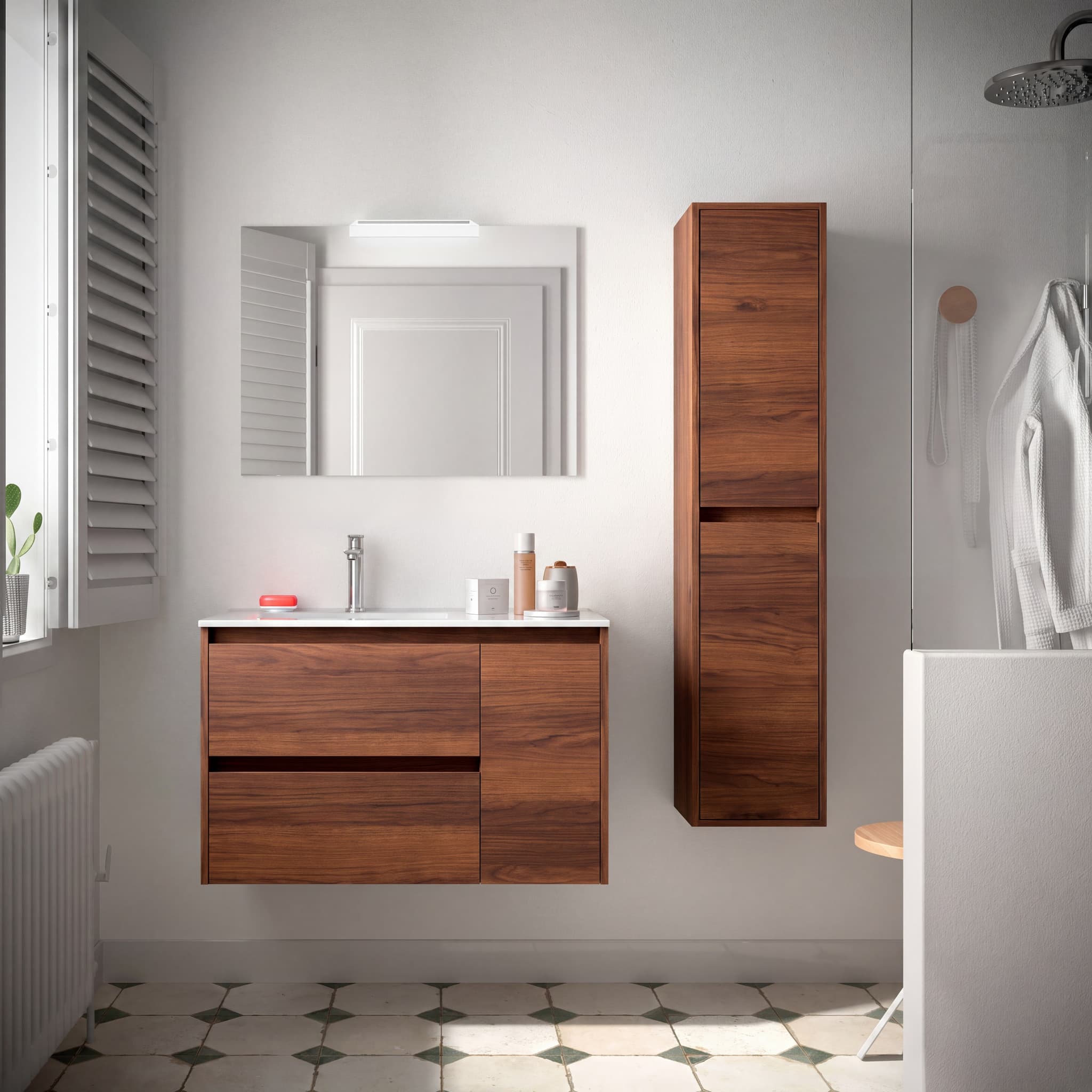 Mueble baño suspendido Noja 2C + 1P de Salgar 90