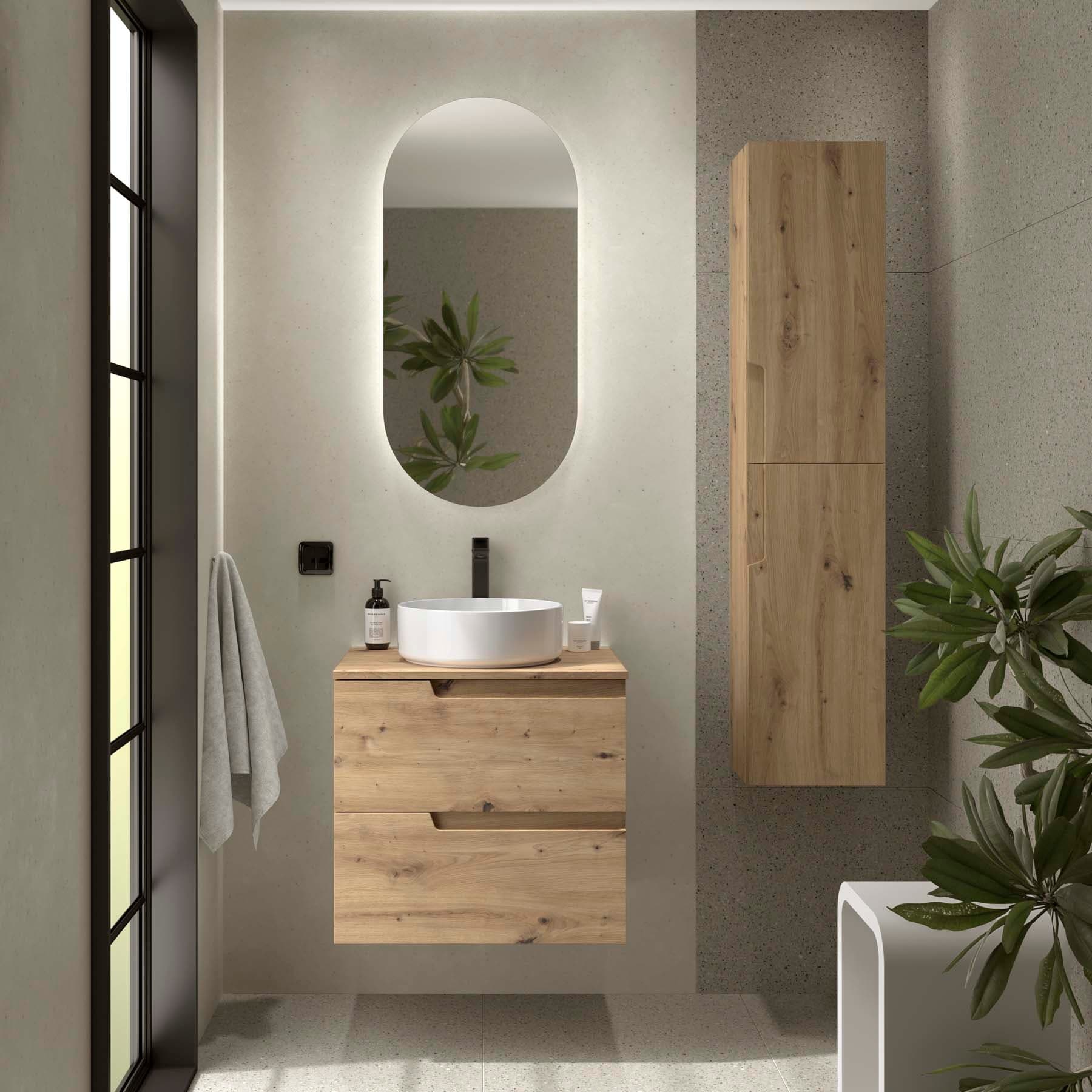 Mueble baño suspendido Vima con tapa de Salgar 60-80-100