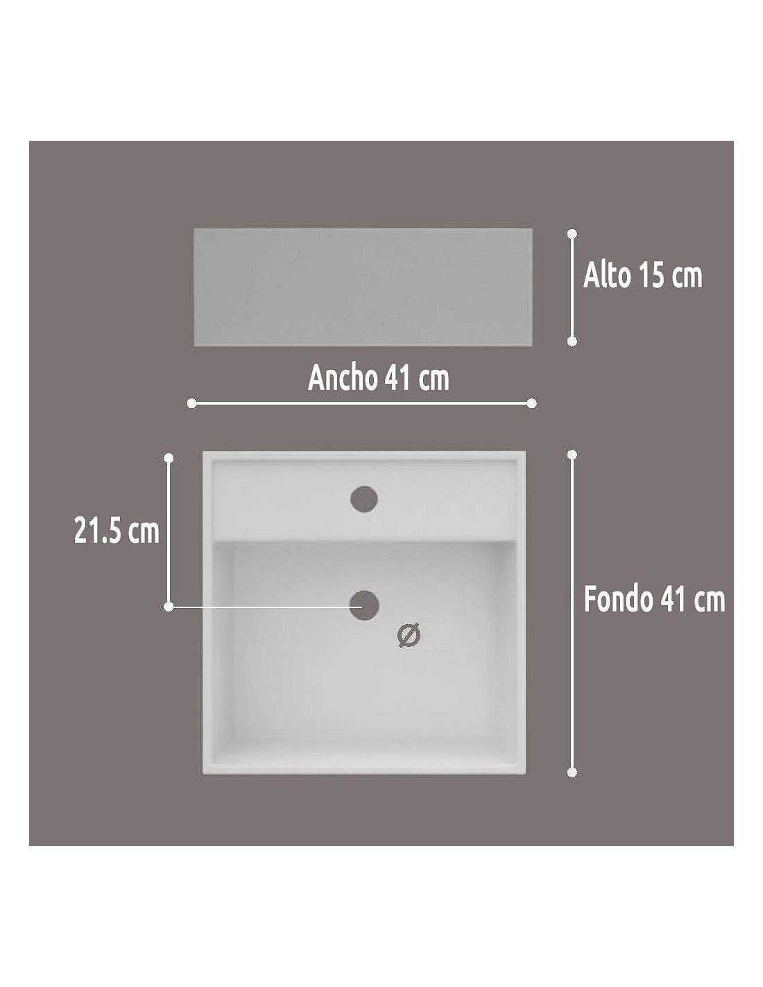 Lavabo Porcelana Libra Blanco Brillo Con Rebosadero 41x41cm