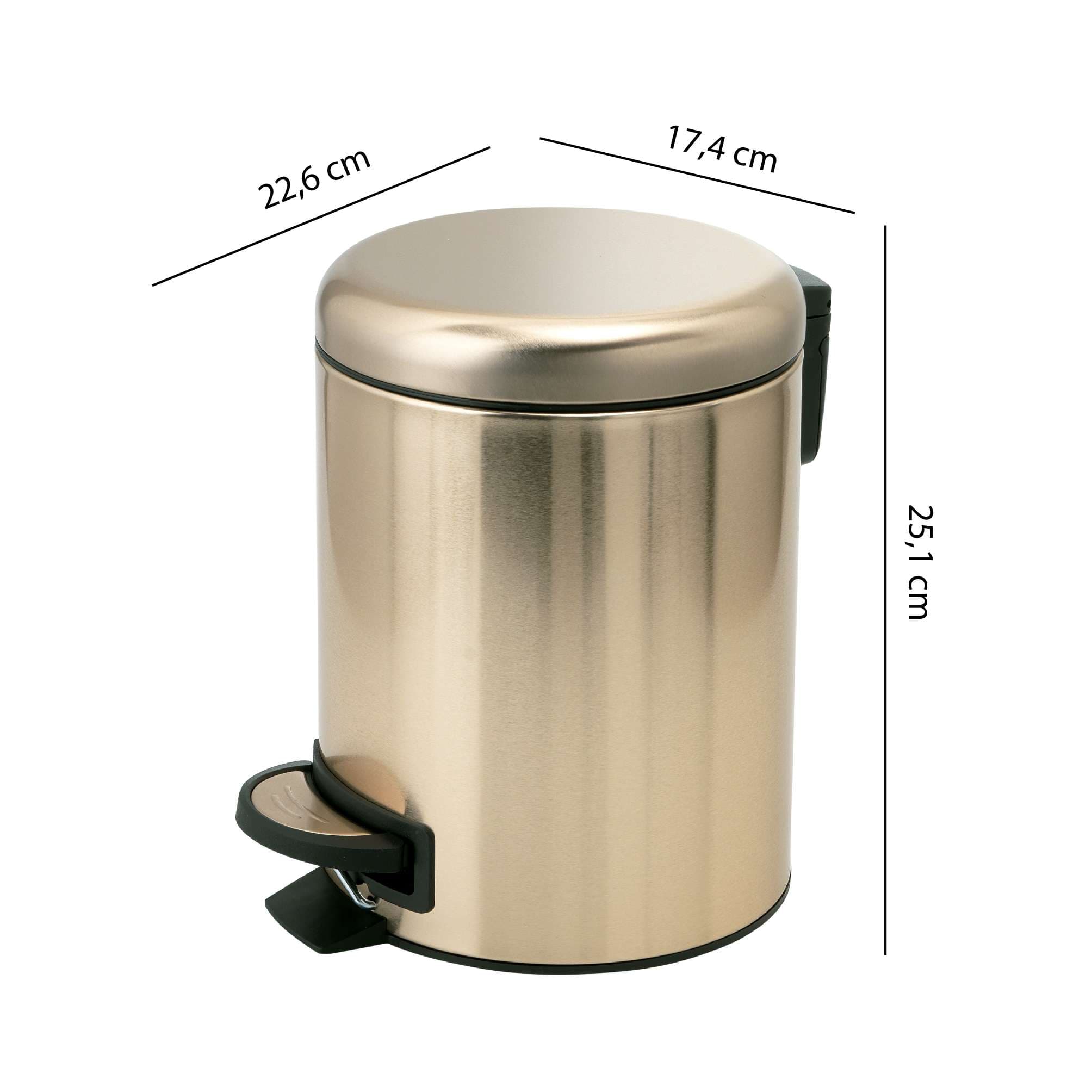 PAPELERA 3 lt POTTY ORO MATE