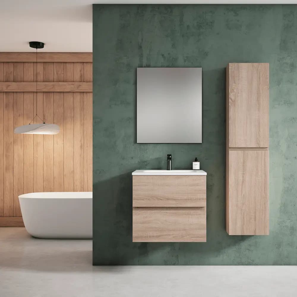 Conjunto completo de mueble de baño con patas o suspendido 2c serie Esencial (60, 70, 80, 90, 100 y 120 )