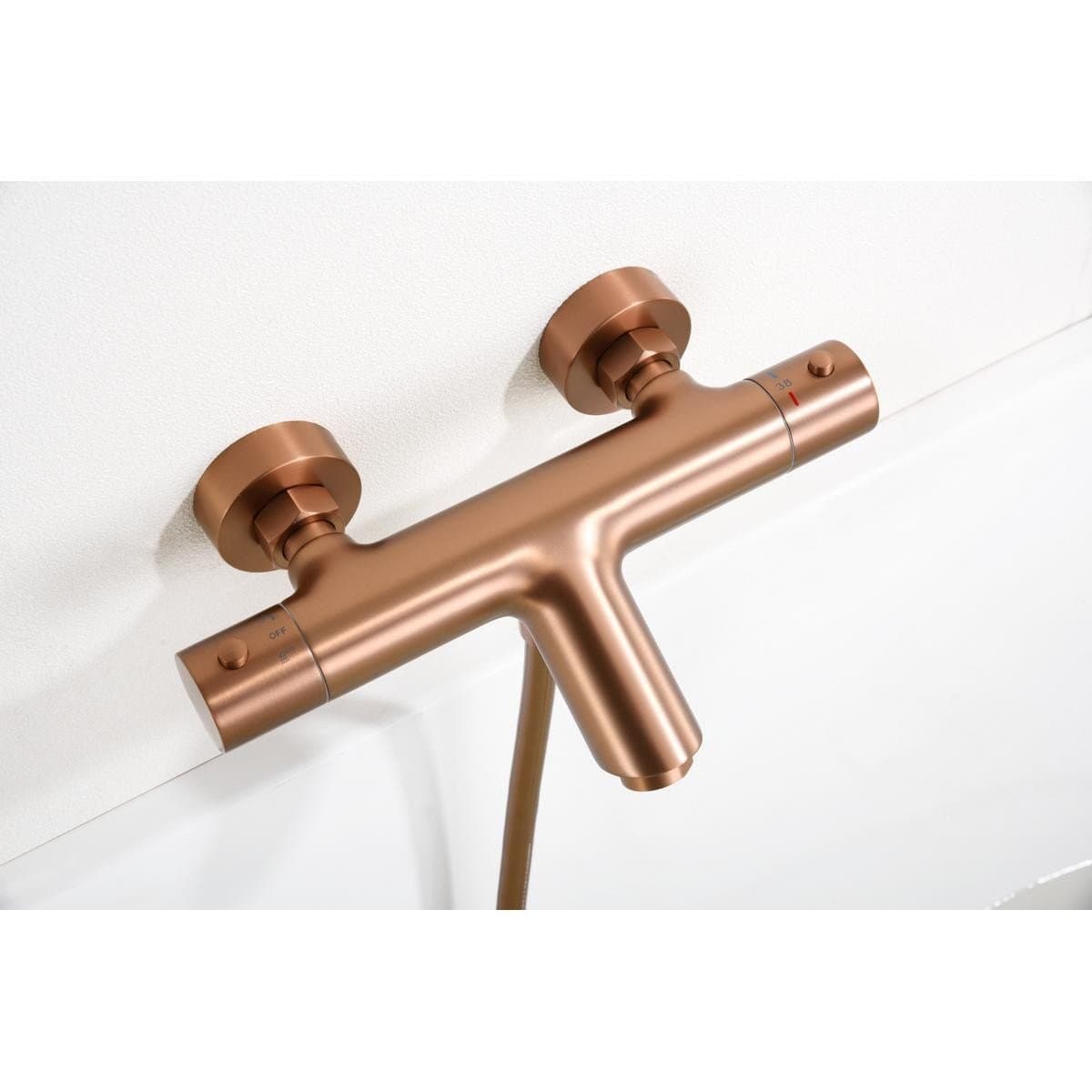 Kit baño/ducha termostatico Monza oro rosa cepilla / BTM039-4ORC