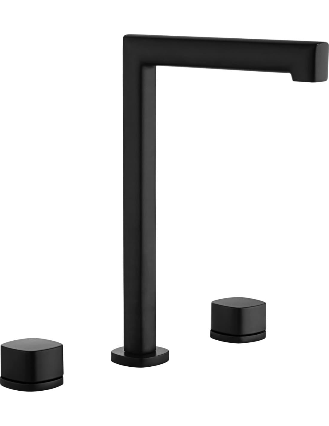 LAVABO BIMANDO SOBRENCIMERA CAÑO ALTO TOSCANA NEGRO MATE BAT064/NG