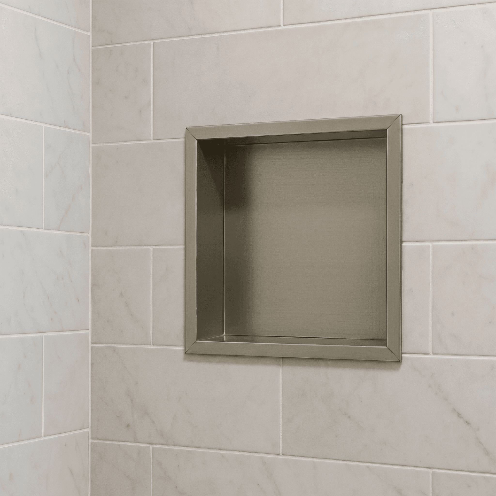 Hornacina para baño cuadrada Níquel Atlantic