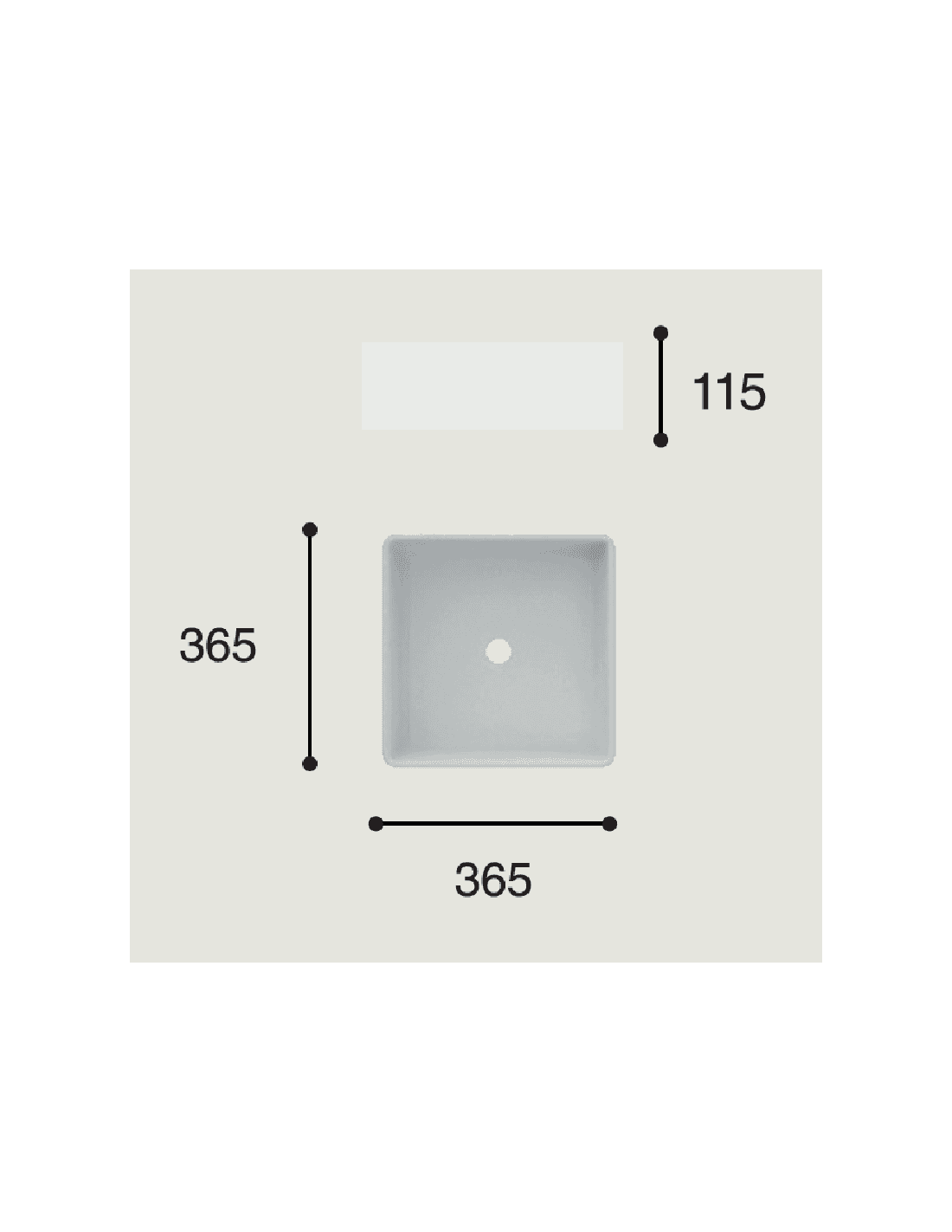 Lavabo de cerámica sobre encimera Satet Blanco Brillo Sin Rebosadero 36.5 x 36.5 cm