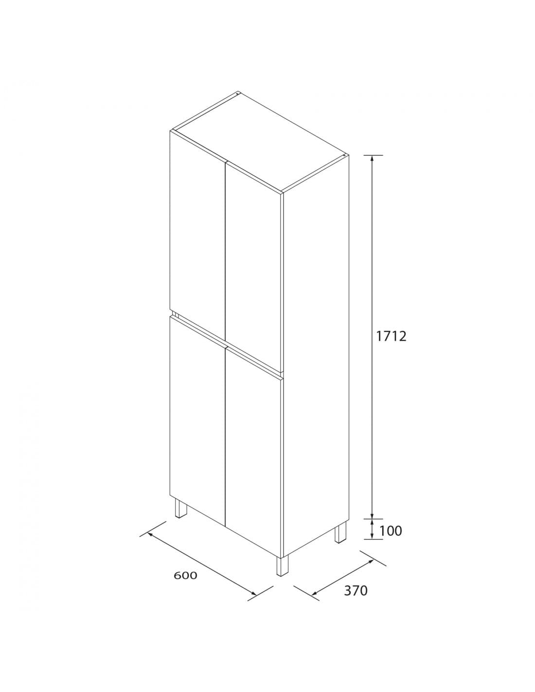 Columna auxiliar baño INFINITY 4 puertas fondo 24 cm 2