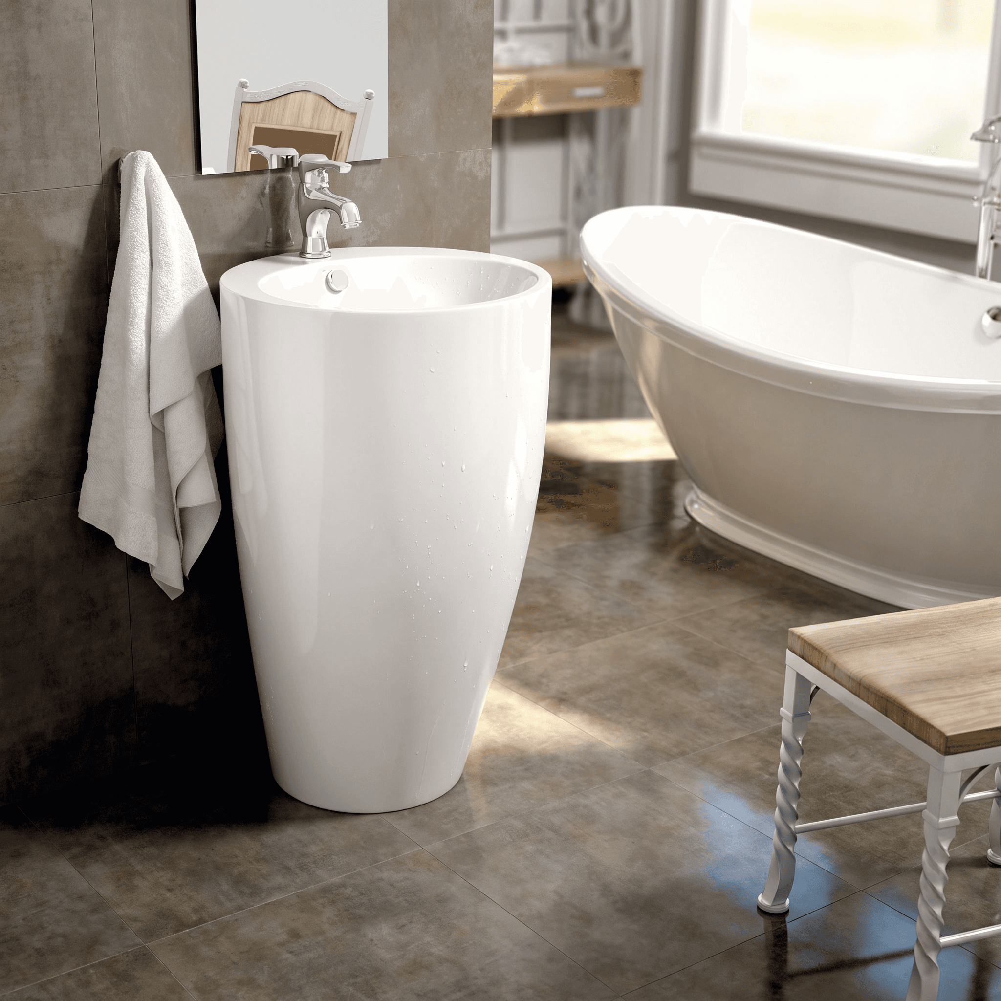 Lavabo Pedestal de Ceramica PIETRO