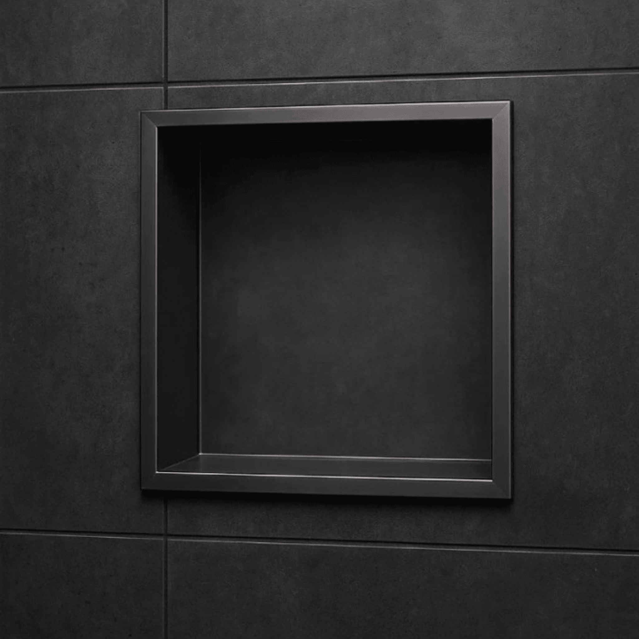 Hornacina para baño cuadrada Black gun metal Atlantic