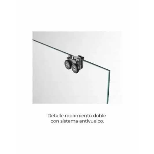 Mampara frontal fijo con puerta corredera y lateral fijo BASIC de GME