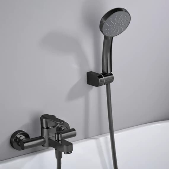 Kit baño / ducha monomando Roma negro mate / BDR001-4NG