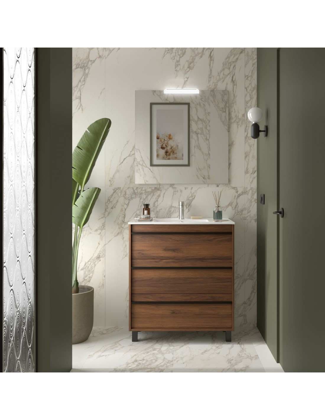 Mueble baño suspendido ATTILA 3C de Salgar 60-70-80-100