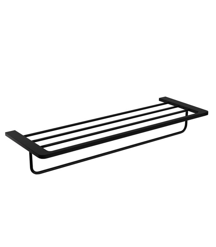 Toallero doble con repisa de baño negro mate Nova de Medimex CAN007-05/NG