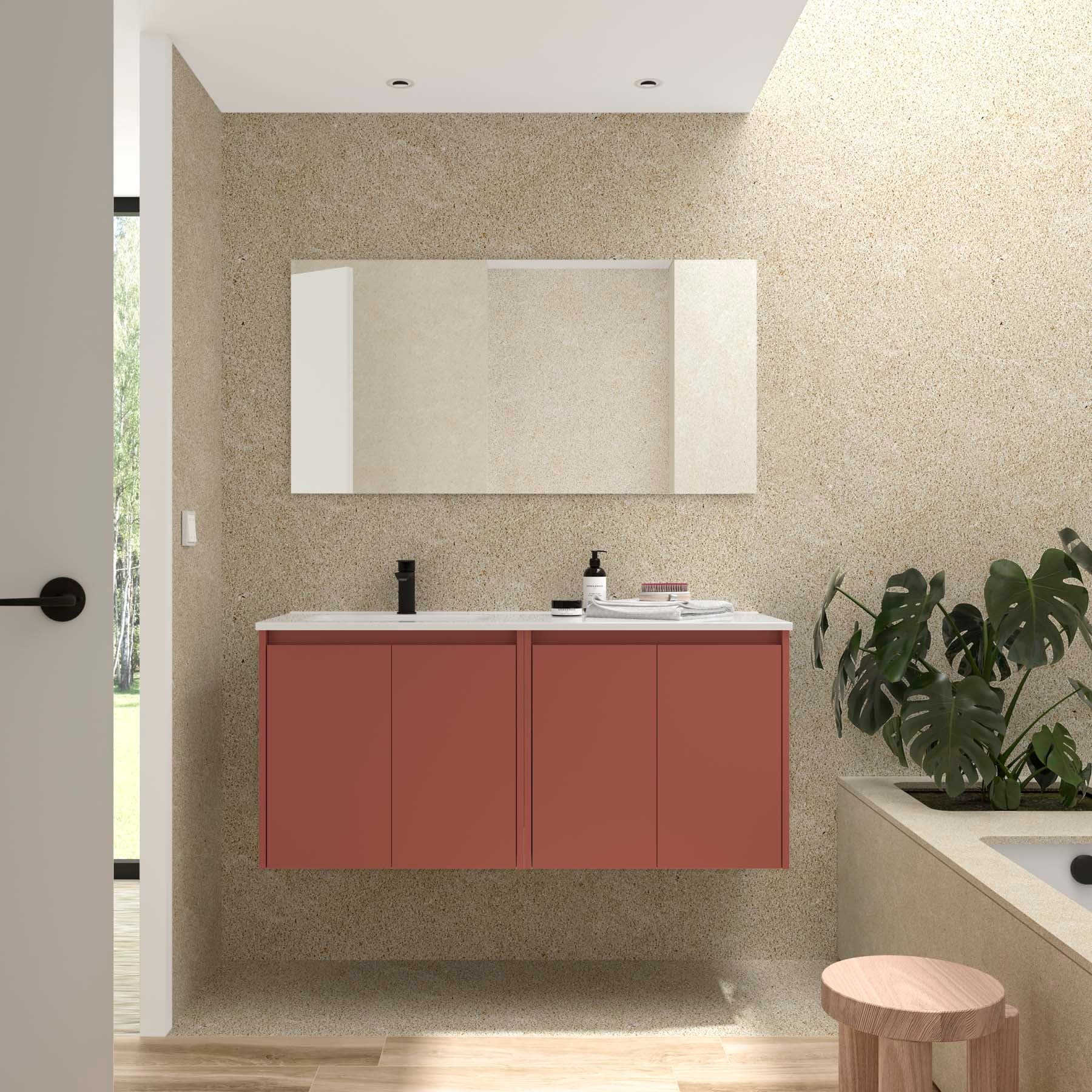 Mueble baño suspendido Noja 4P de Salgar 120 Lavabo Desplazado