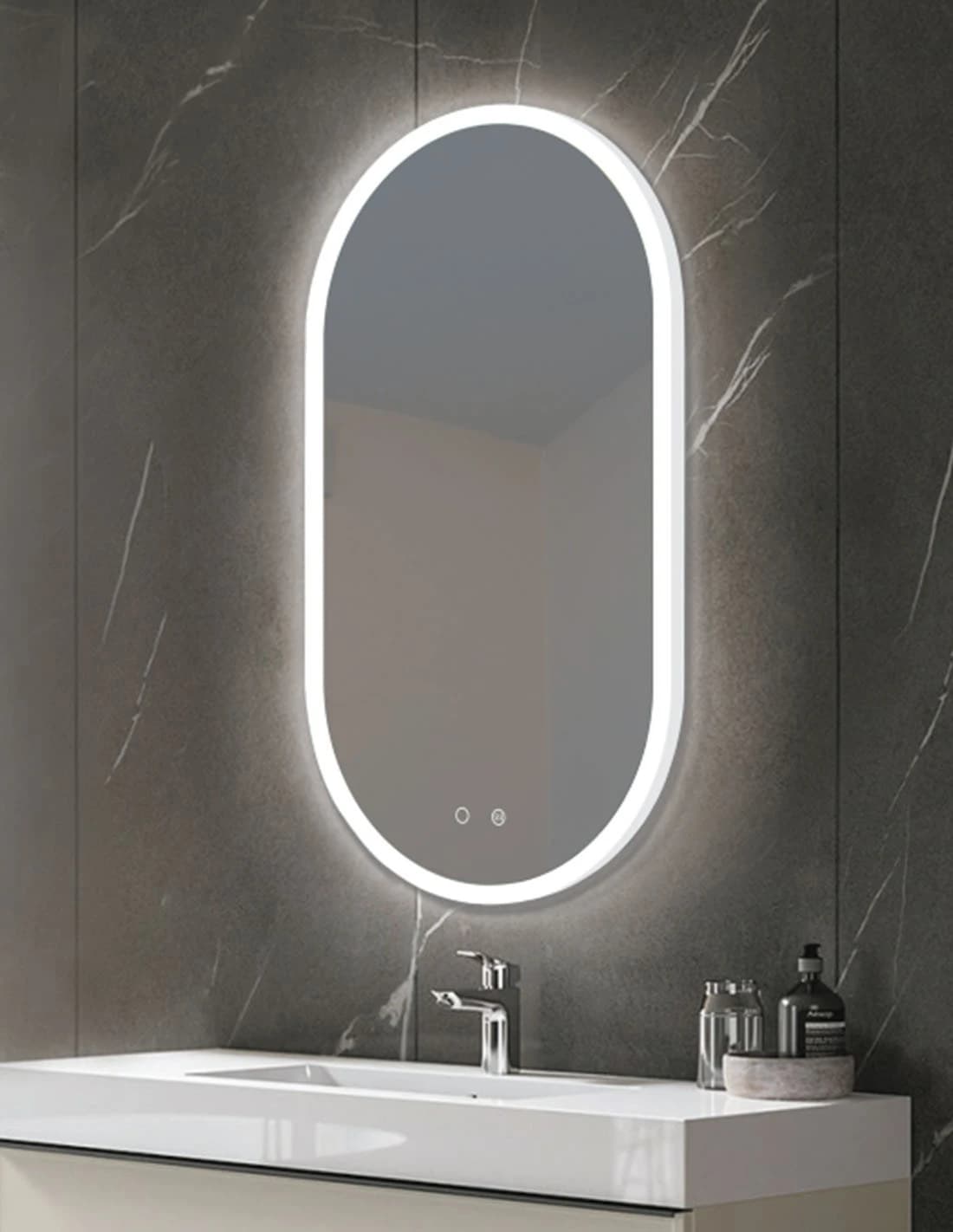 Espejo de baño con luz LED Canada Ovalado de 50x90