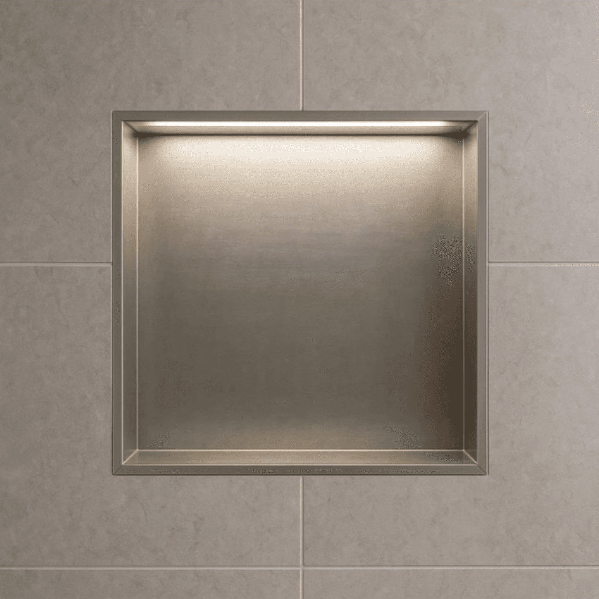 Hornacina para baño cuadrada con luz led Níquel Indic