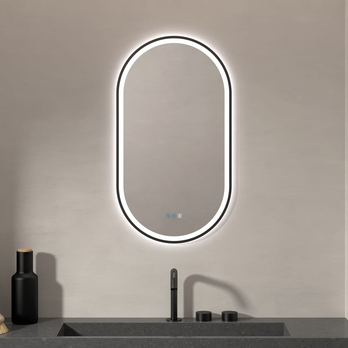 Espejo de baño con luz LED Ovalado triledLED Para Baño Hércules de Dyled con antivaho