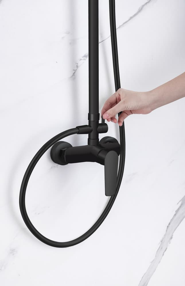 Conjunto de Ducha Monomando NATURE Negro Mate