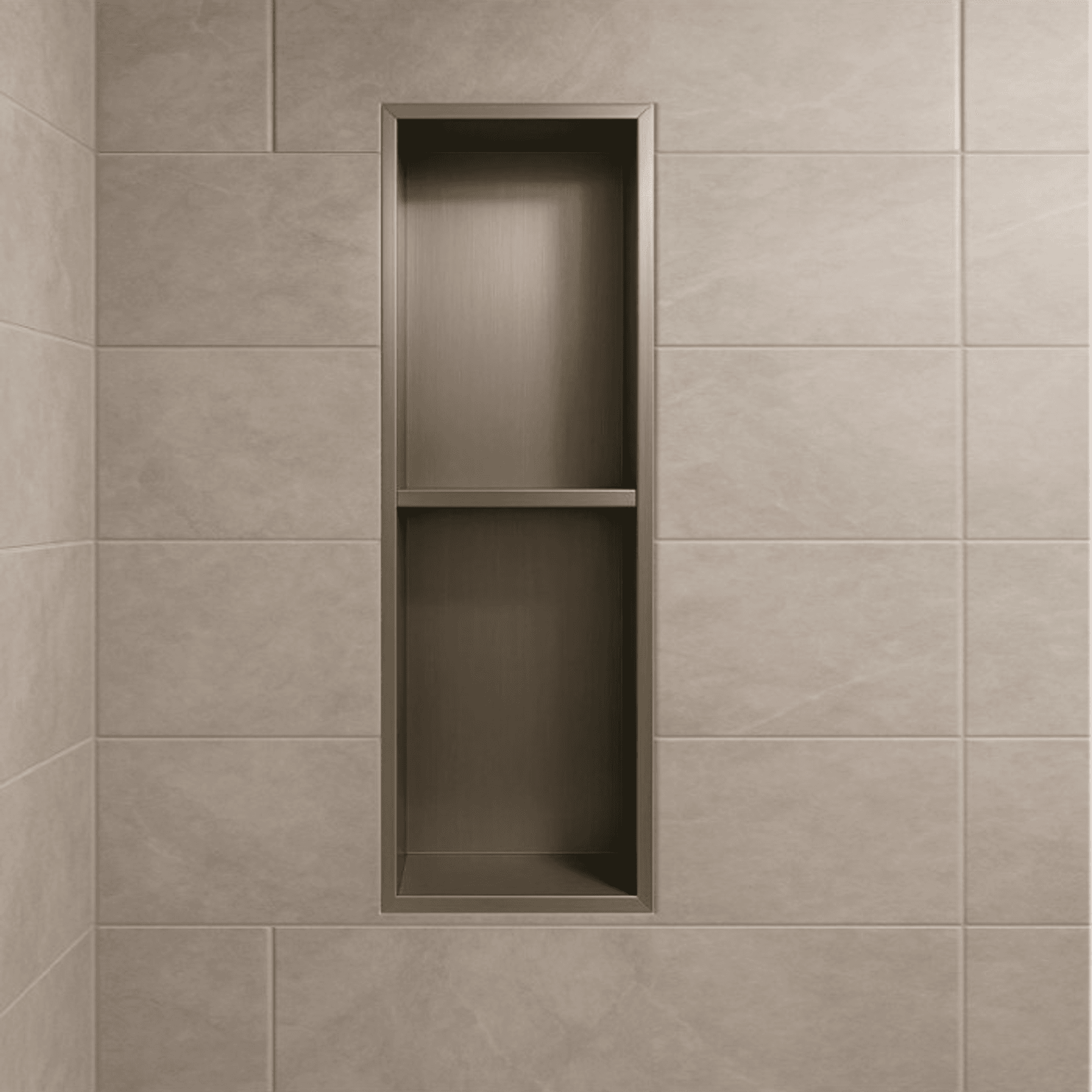 Hornacina para baño vertical con dos estantes Níquel Artic