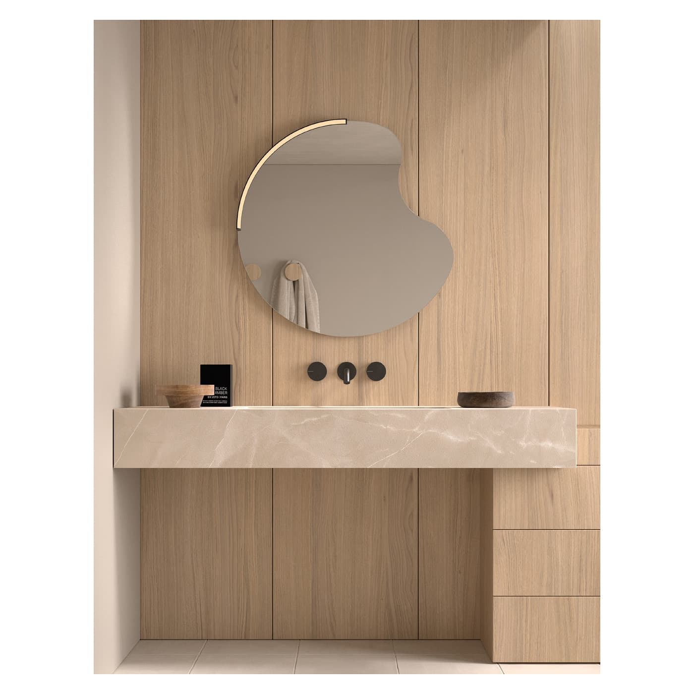 Espejo de baño Gondar de DYLED con aplique Monza 4000 K