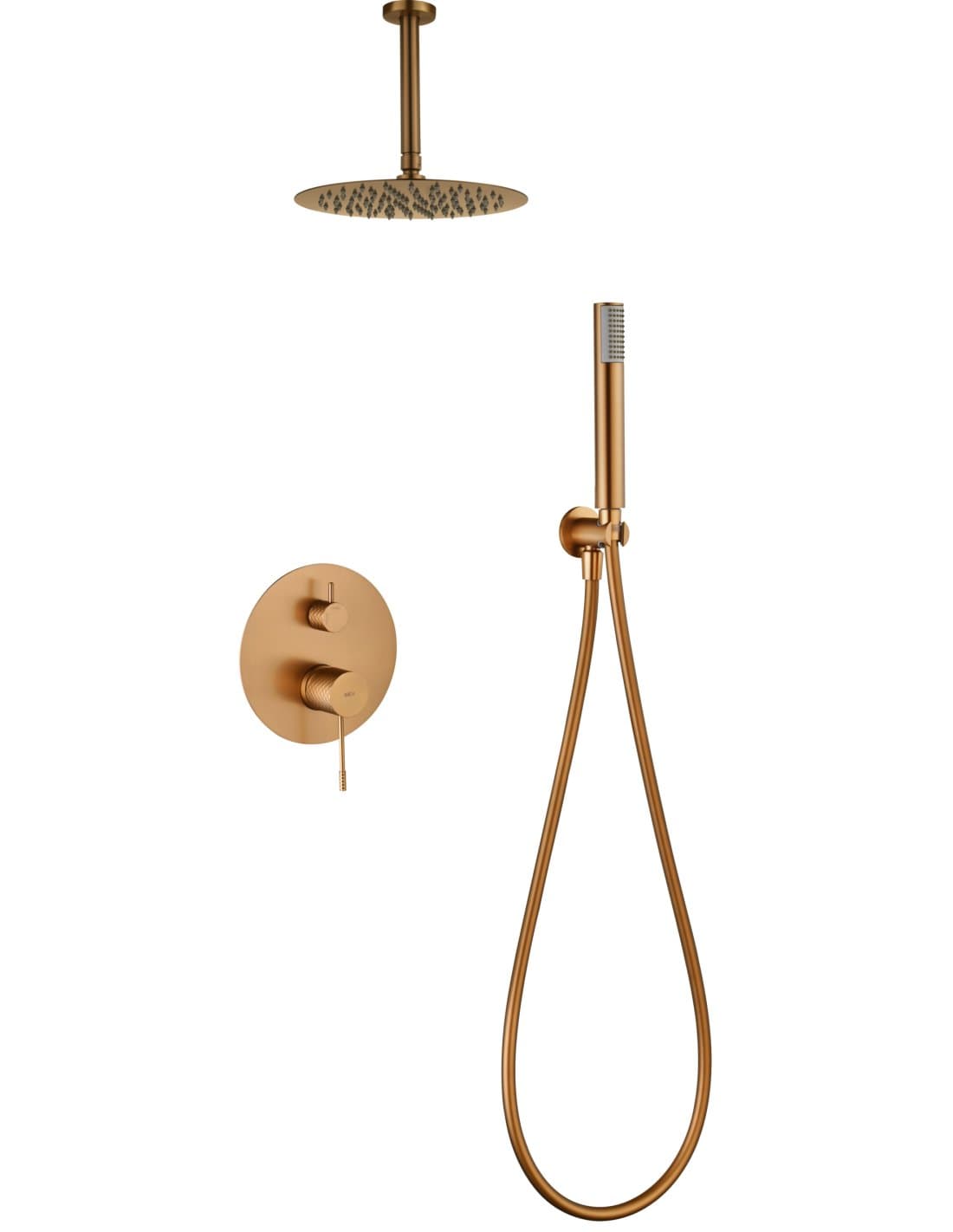 CONJUNTO DUCHA MONOMANDO EMPOTRADO PIAMONTE ORO ROSA CEPILLADO GPP059/ORC