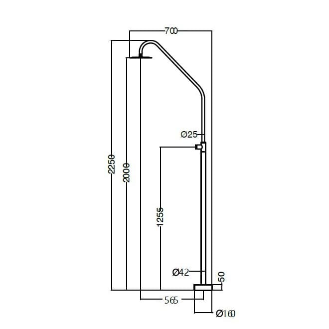 Ducha de piscina COLORADO Acero S.316 GPP004/AC