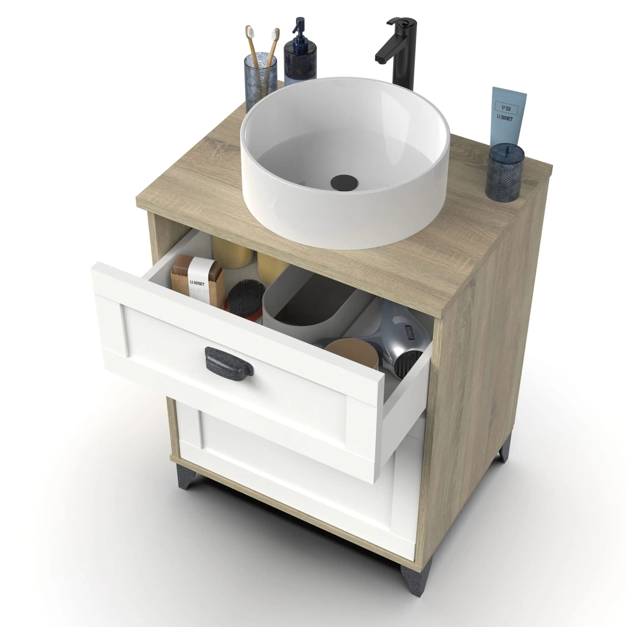 Mueble de lavabo Toscana 60 (con lavabo) en KIT