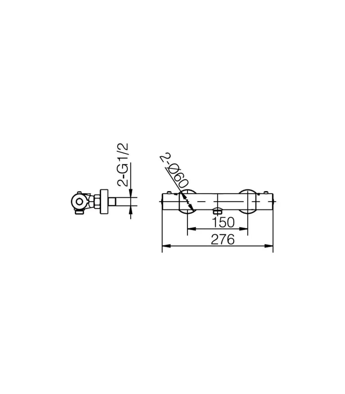 Kit ducha termostatico CRETA cromo / BTC018-5