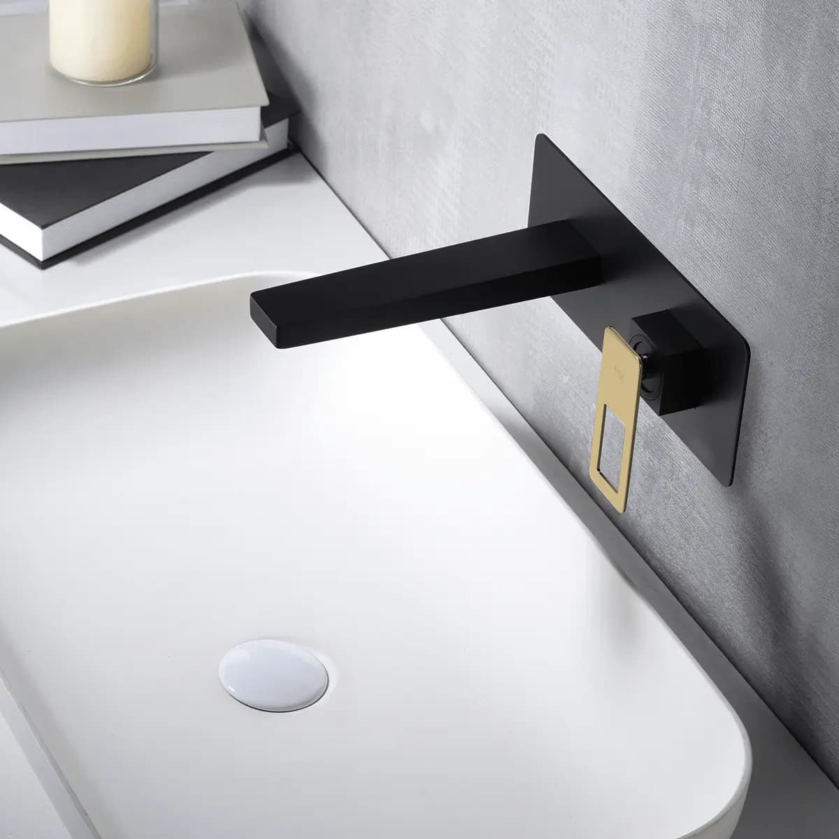 Monomando lavabo empotrado SUECIA cromo / BDC032-4/NGOLD