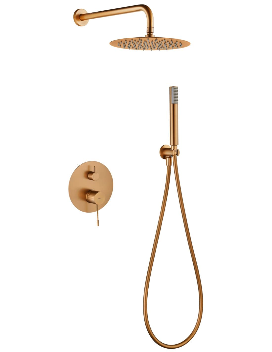 CONJUNTO DUCHA MONOMANDO EMPOTRADO GENOVA ORO ROSA CEPILLADO GPG053/ORC