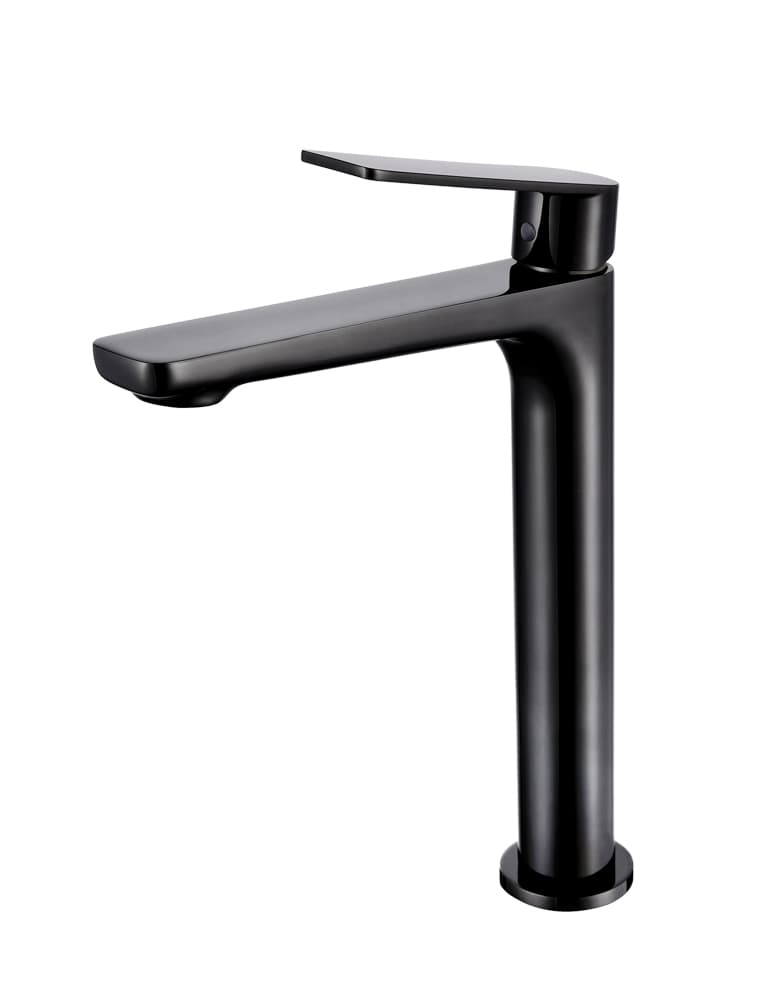 Grifo Monomando Alto de Lavabo GLORY Negro Cristal