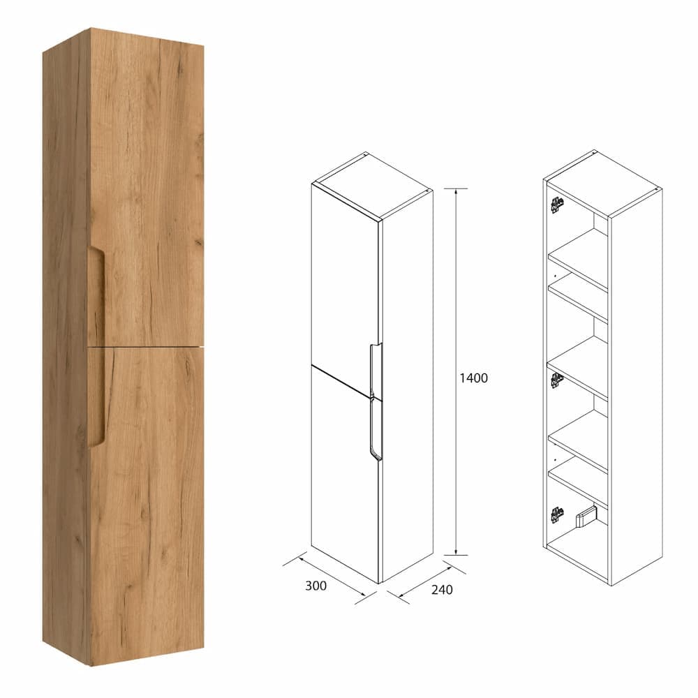 Mueble baño suspendido Vima con tapa de Salgar 60-80-100