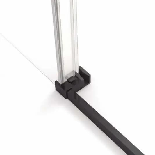 Mampara frontal fijo con puerta corredera TWENTY de GME negro mate
