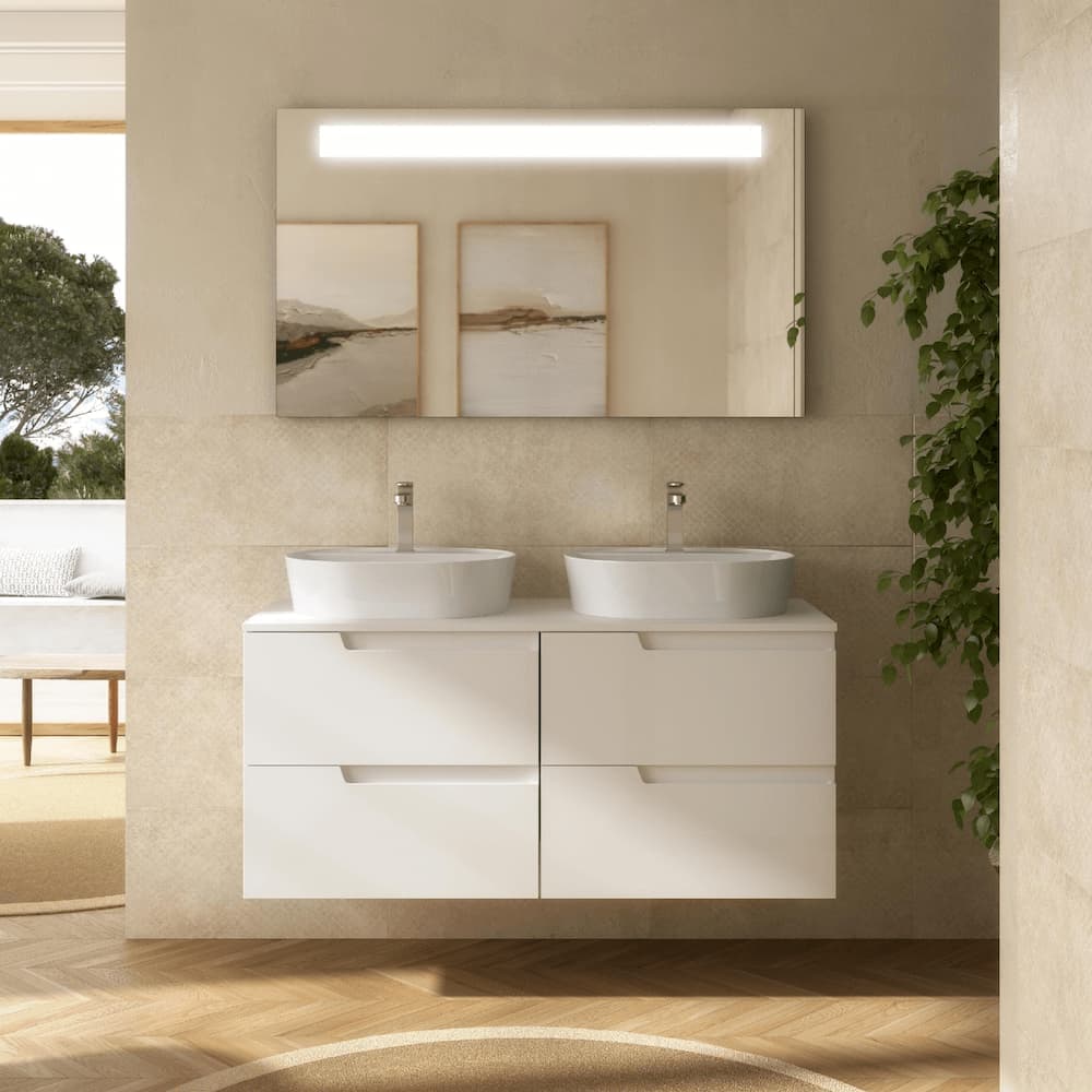 Mueble baño suspendido Vima con tapa de Salgar 120