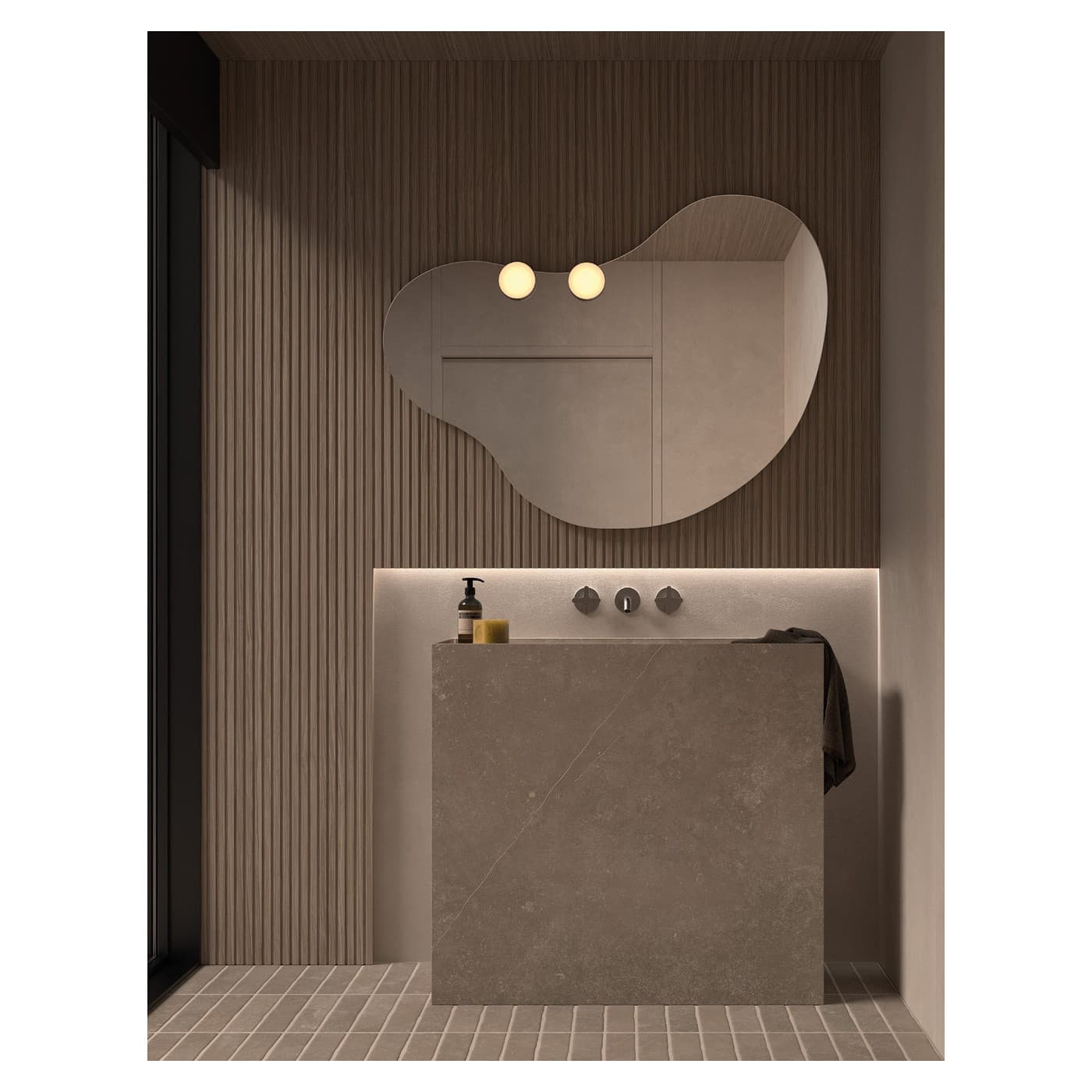 Espejo de baño Zabid de DYLED con aplique 4000 K, 100-120 cm