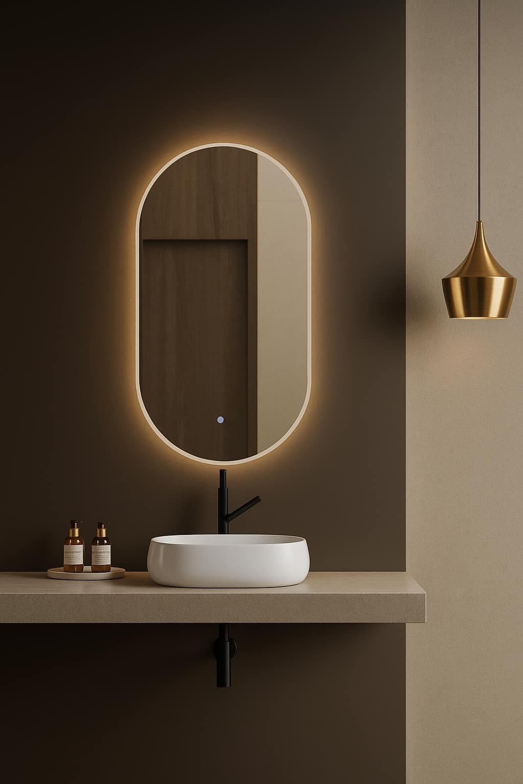 Espejo de baño con luz LED Dili 50×90
