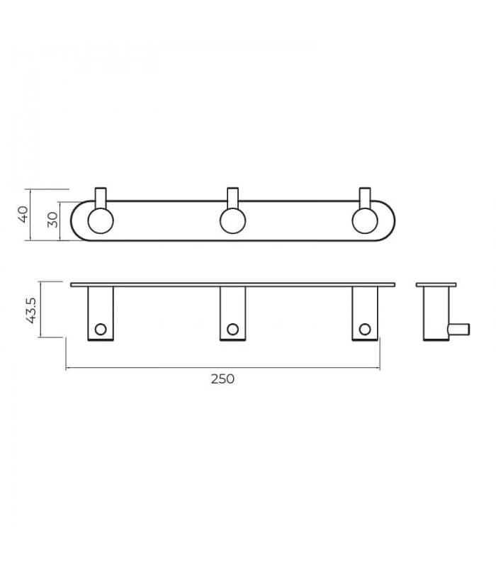 Percha triple oro rosa cepillado Essential