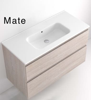 Encimera lavabo integrado Etna porcelana blanco mate