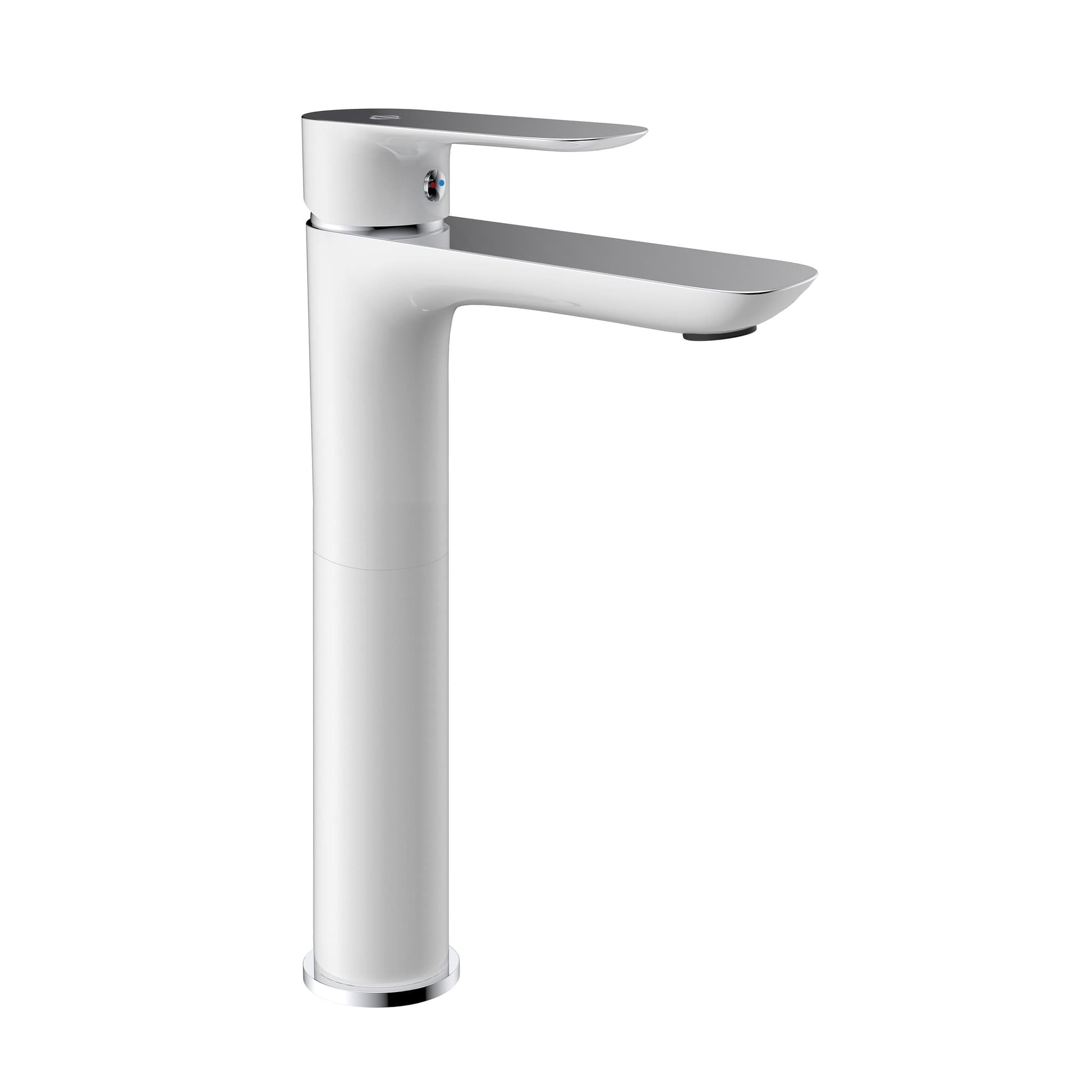 Grifo de lavabo de caño alto Cassio blanco y cromo 3101