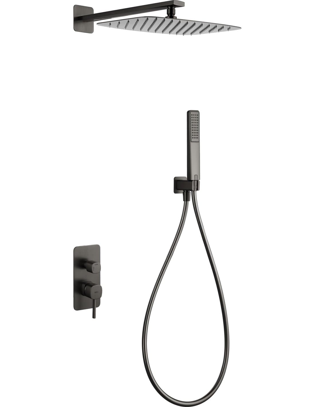 CONJUNTO DUCHA MONOMANDO EMPOTRADO TOSCANA BLACK GUN METAL GPT064/BGM