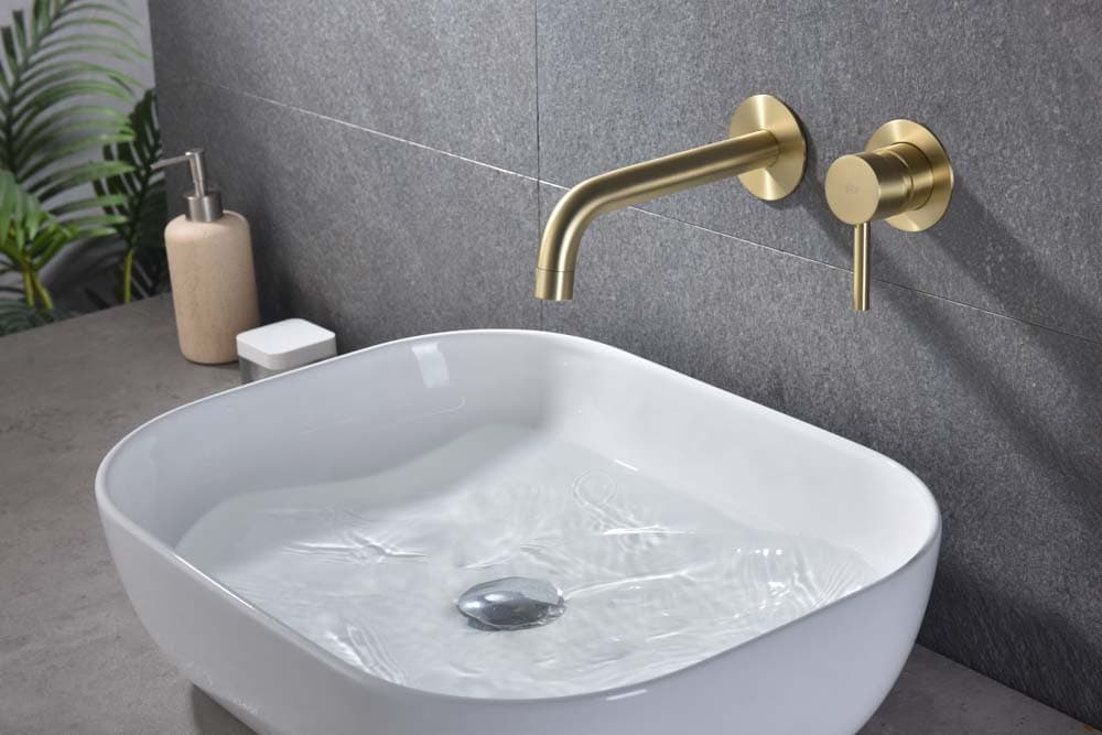 Grifo Monomando de Lavabo Empotrado CLOUD Oro Cepillado