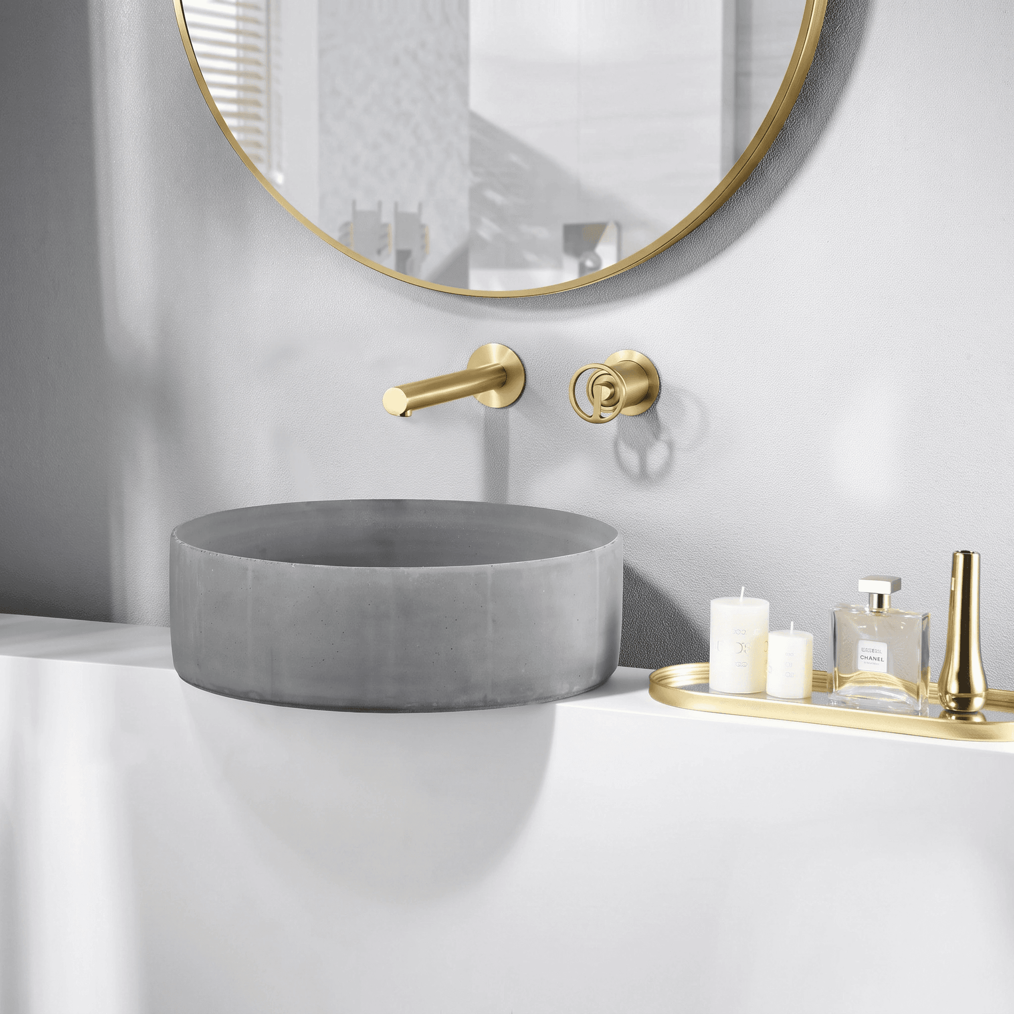 Monomando lavabo empotrado oro cepillado / GLC033/OC