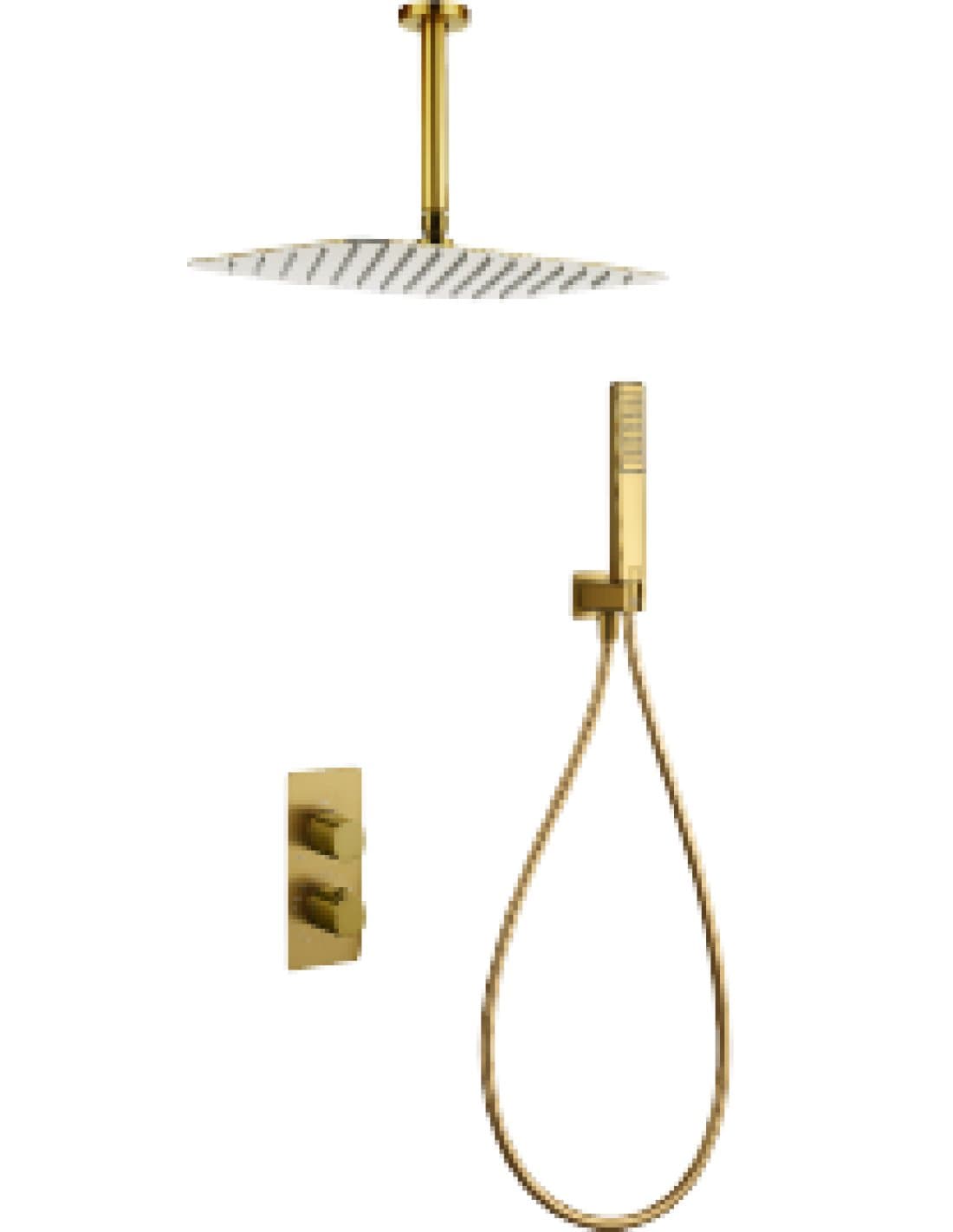 CONJUNTO DUCHA TERMOSTÁTICO EMPOTRADO SASSARI ORO CEPILLADO GTS069/OC