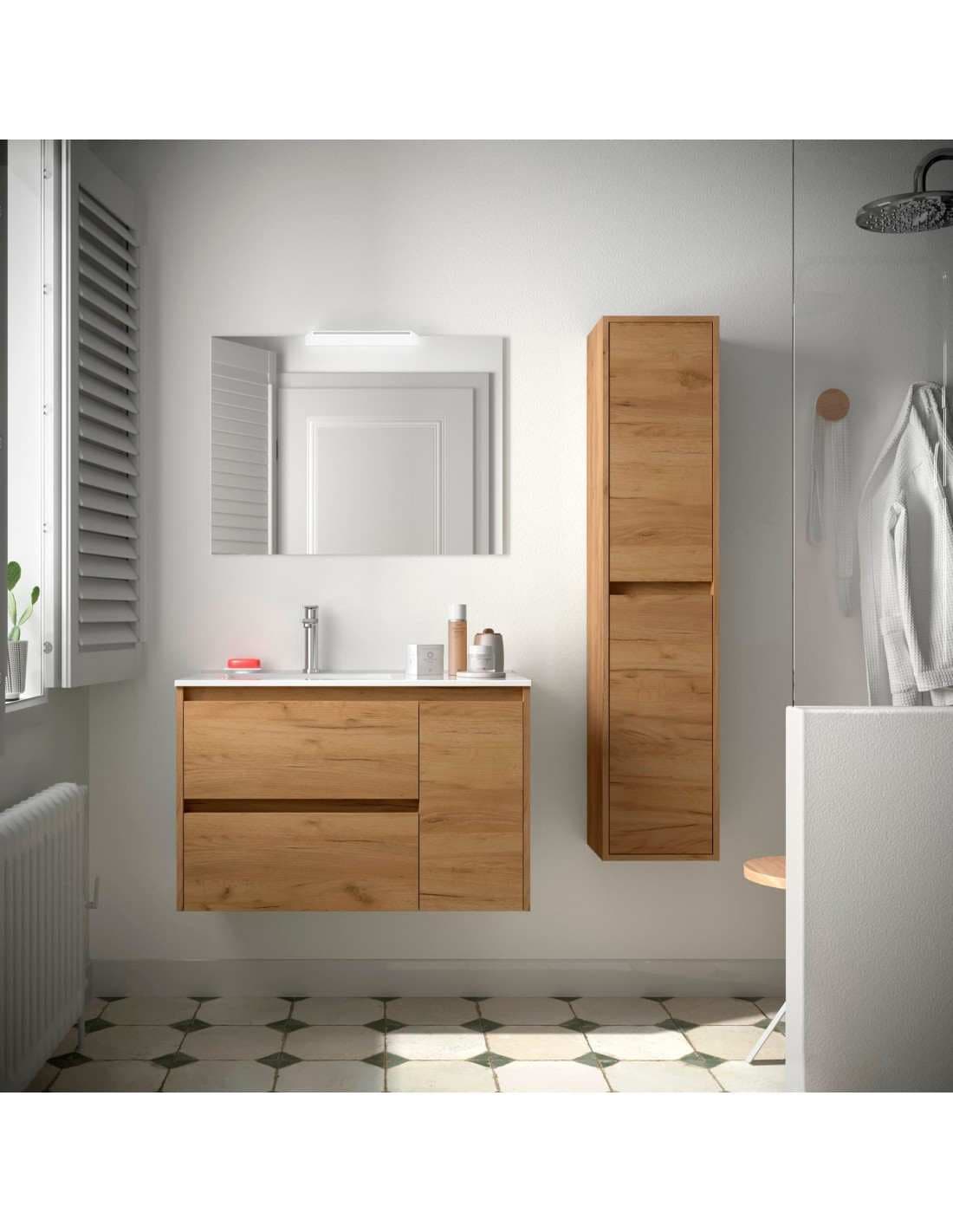 Mueble baño suspendido Noja 2C + 1P de Salgar 90
