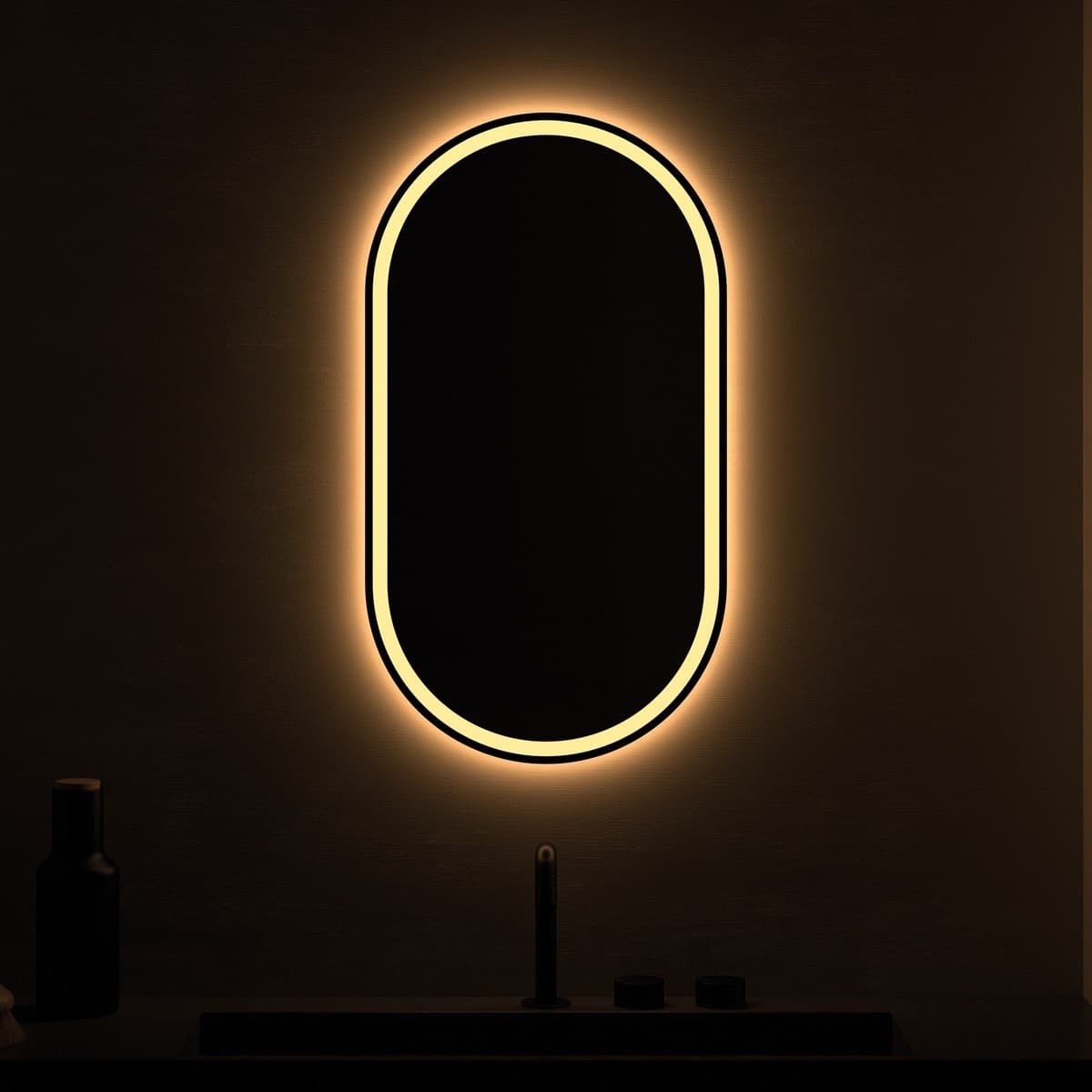 Espejo de baño con luz LED Ovalado triledLED Para Baño Hércules de Dyled con antivaho