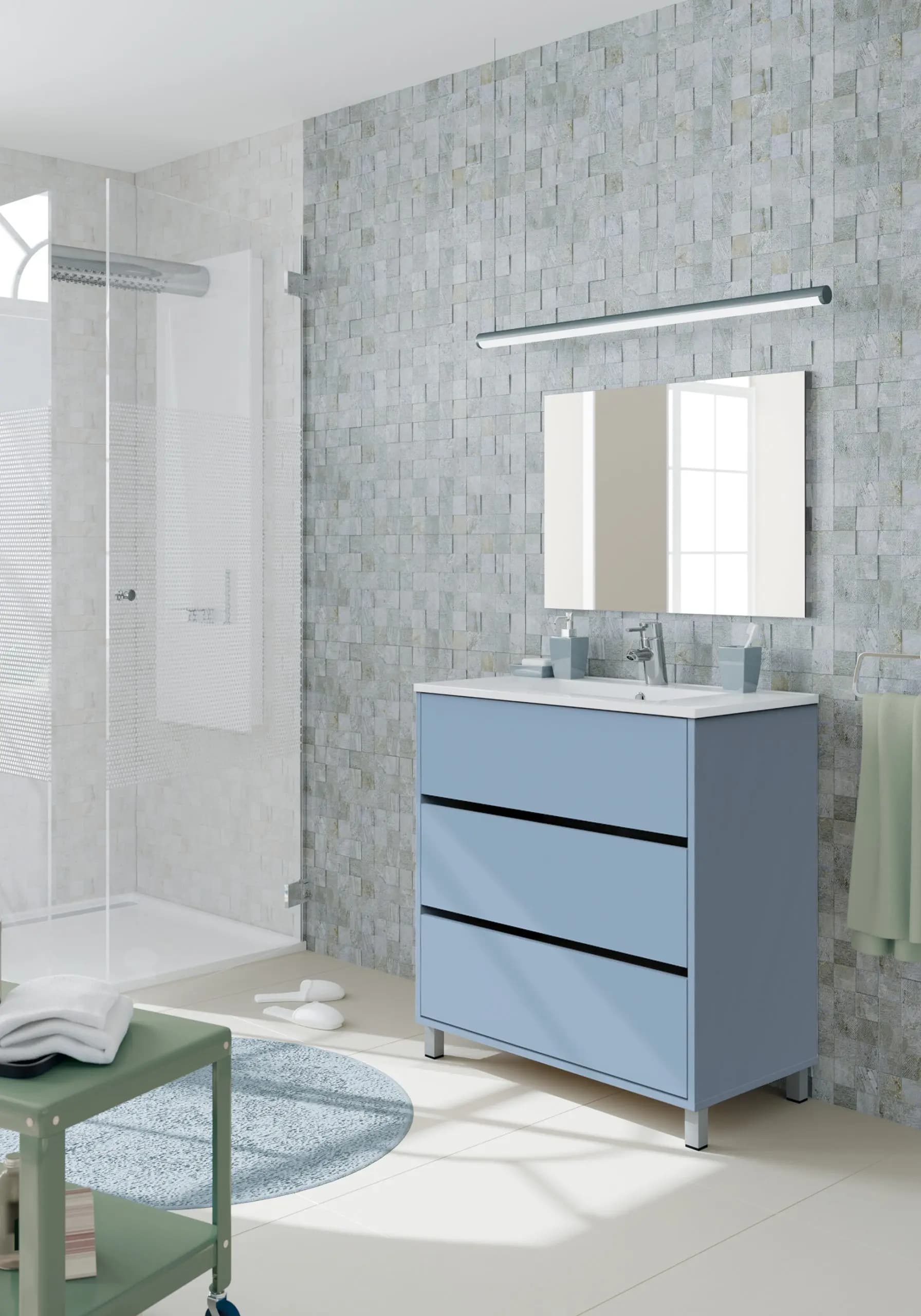 Mueble de lavabo Kalma 80 en KIT (3 colores)