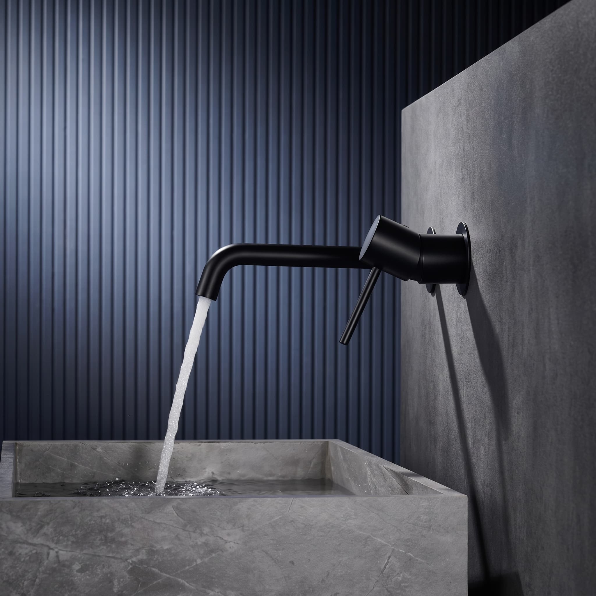 Monomando lavabo empotrado Monza negro mate / GLM039/NG