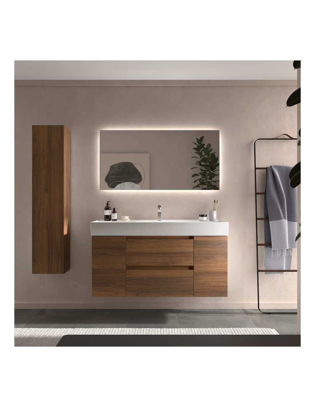 SALGAR BEQUIA Mueble de baño suspendido 120+puerta Lavabo Veneto