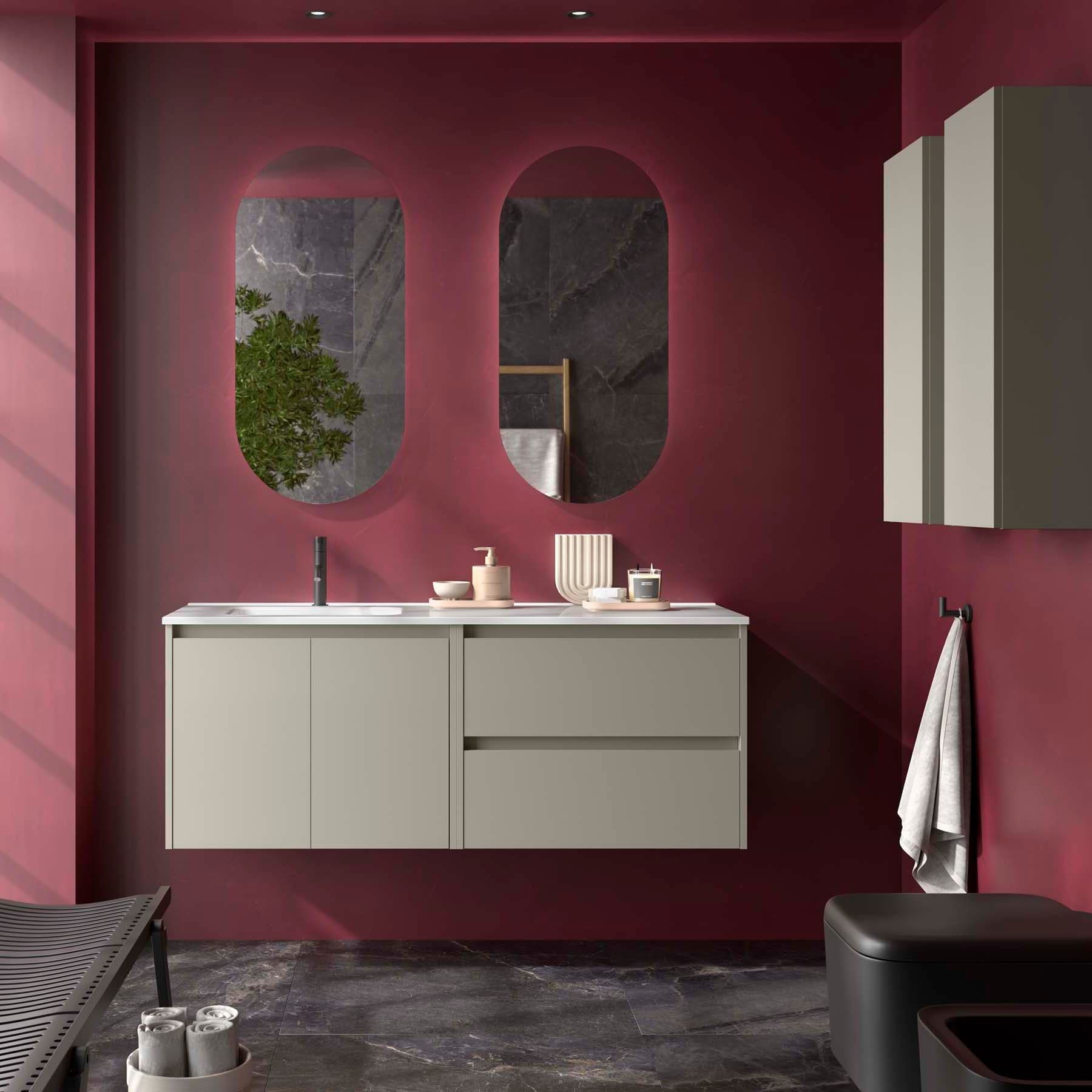 Mueble baño suspendido Noja 2P+2C de Salgar 120 Lavabo Desplazado