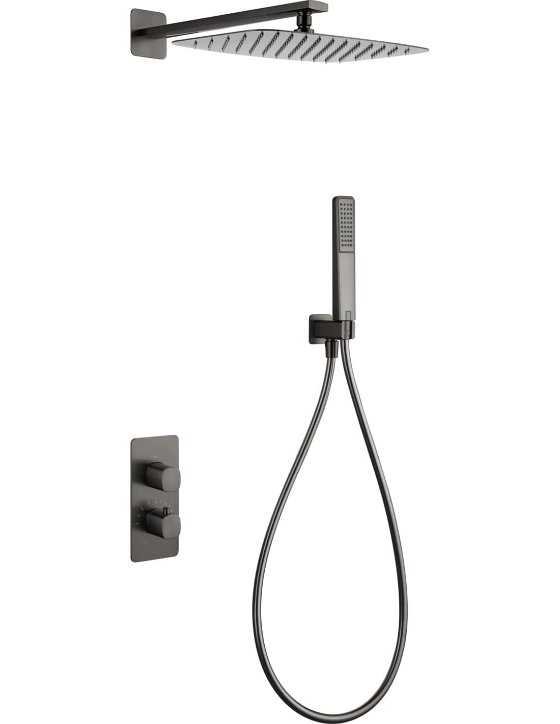 CONJUNTO DUCHA TERMOSTÁTICO EMPOTRADO TOSCANA BLACK GUN METAL GTT064/BGM