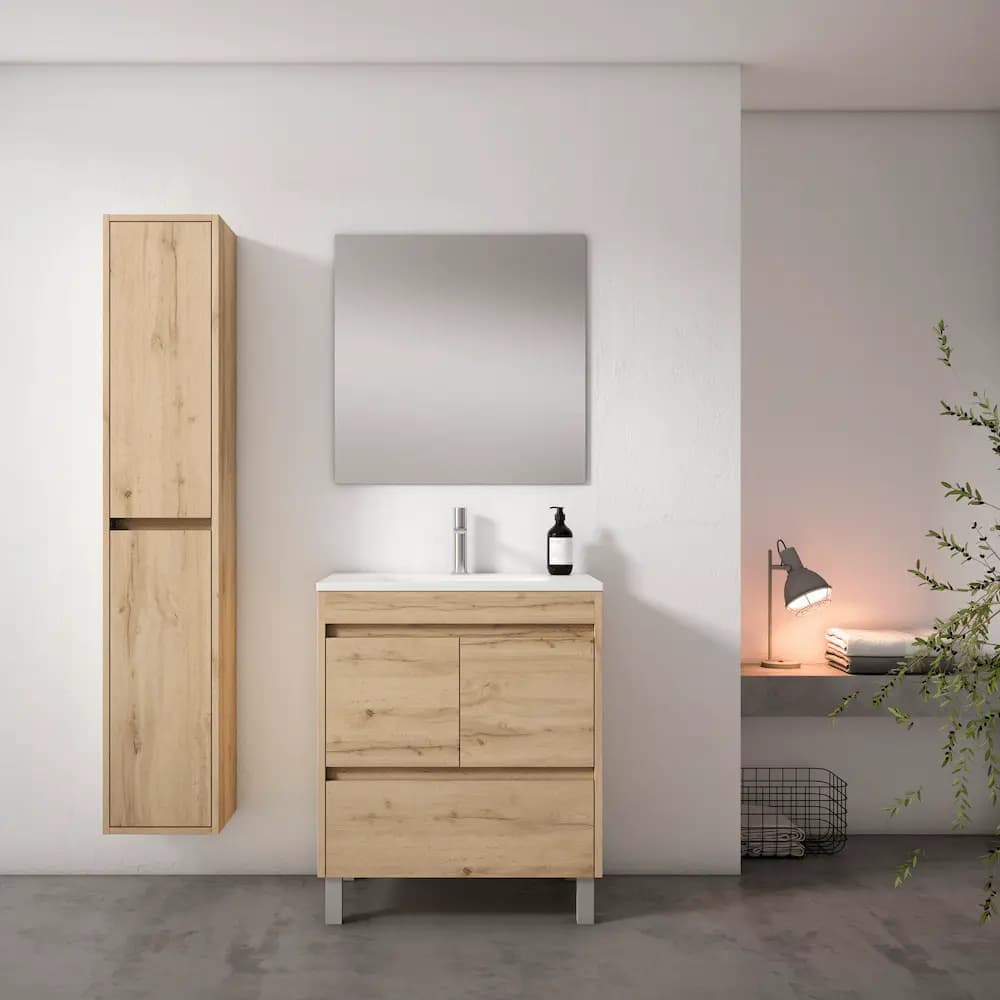 Conjunto completo de mueble de baño con patas de 2p +1c serie Carla (60, 70, 80 y 120)
